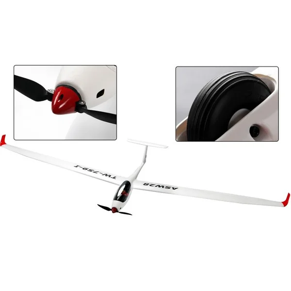 Aéronef à distance ASW28 Avion RC Planeur PNP Brushless Jouet pour adolescents 14 ans et plus, 113x260cm