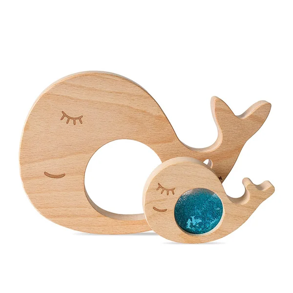 Baby sensory toy wooden whale puzzle