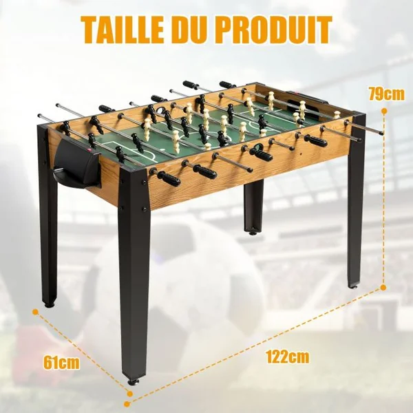 Babyfoot pour Adulte et Enfant avec 2 Balles Idéal pour Maison Salles de Jeux d’Intérieur