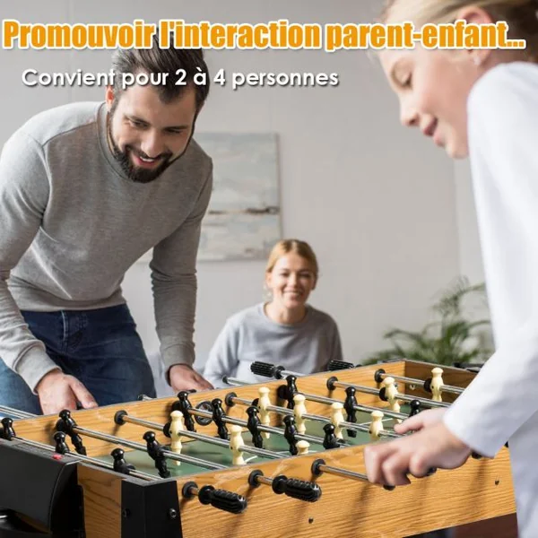 Babyfoot pour Adulte et Enfant avec 2 Balles Idéal pour Maison Salles de Jeux d’Intérieur