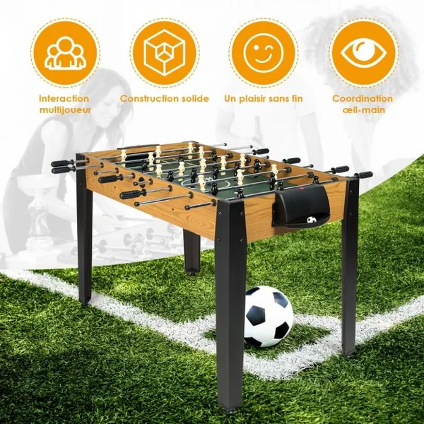 Babyfoot pour Adulte et Enfant avec 2 Balles Idéal pour Maison Salles de Jeux d’Intérieur