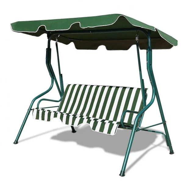 Balancelle 3 Places de Jardin Terrasse Résistante aux Intempéries Tubes en Acier Toile en Polyester Vert