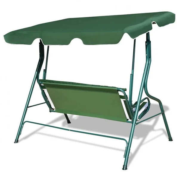 Balancelle 3 Places de Jardin Terrasse Résistante aux Intempéries Tubes en Acier Toile en Polyester Vert