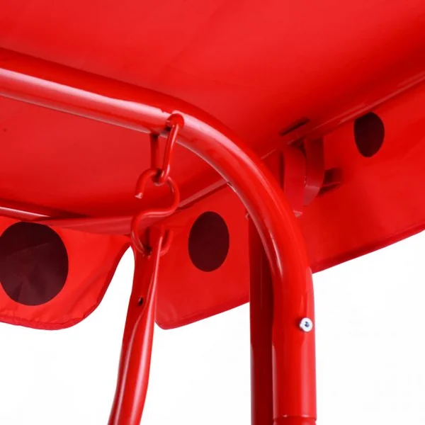 Balancelle de Jardin pour Enfants 2 Places Toit Anti-UV Balançoire Jardin pour Enfants Chaise à Bascule pour Enfants Rouge
