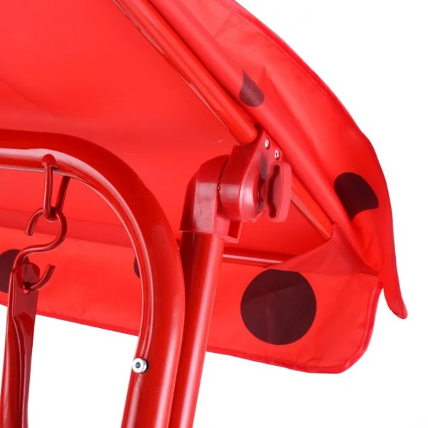 Balancelle de Jardin pour Enfants 2 Places Toit Anti-UV Balançoire Jardin pour Enfants Chaise à Bascule pour Enfants Rouge