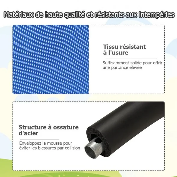 Balançoire Nid d’Oiseau Ronde Ø100CM pour Enfant Hauteur Réglable 100-160CM Charge 150 KG Bleu
