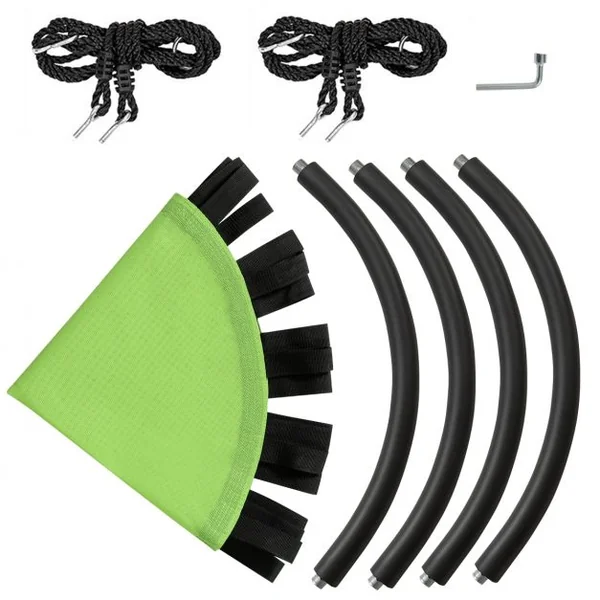 Balançoire Nid d’Oiseau Ronde Ø100CM pour Enfant Hauteur Réglable 100-160CM Charge 150 KG Vert