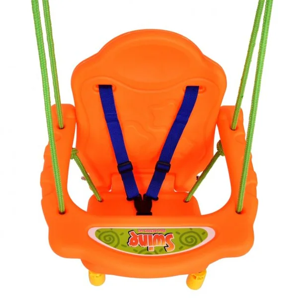 Balançoire siège pour enfant, structure en fer, dossier, ceinture sécurité, capacité 25Kg, 107x96x131cm, 12-36 mois