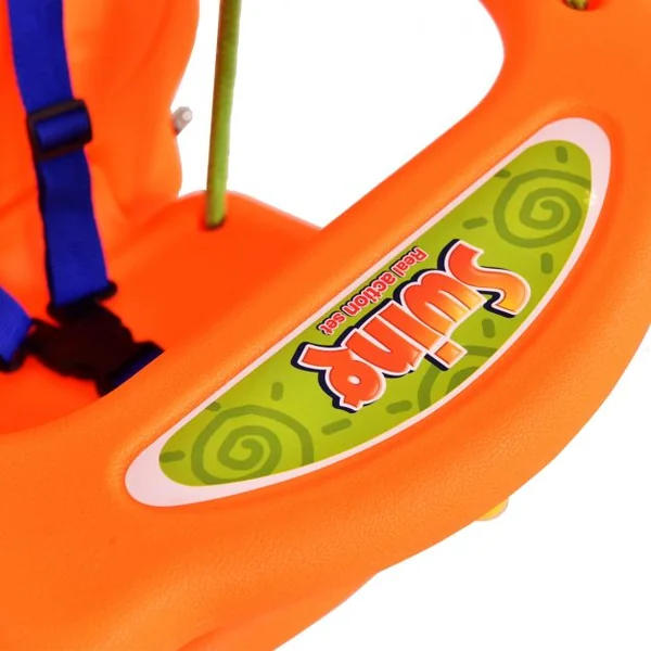 Balançoire siège pour enfant, structure en fer, dossier, ceinture sécurité, capacité 25Kg, 107x96x131cm, 12-36 mois