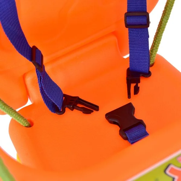 Balançoire siège pour enfant, structure en fer, dossier, ceinture sécurité, capacité 25Kg, 107x96x131cm, 12-36 mois