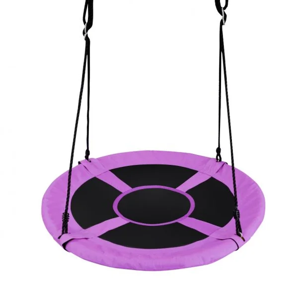 Balançoire Soucoupe 100 cm pour Intérieur et Extérieur Hauteur 100-180cm Capacité 150KG en Tissu Oxford et PP Violet
