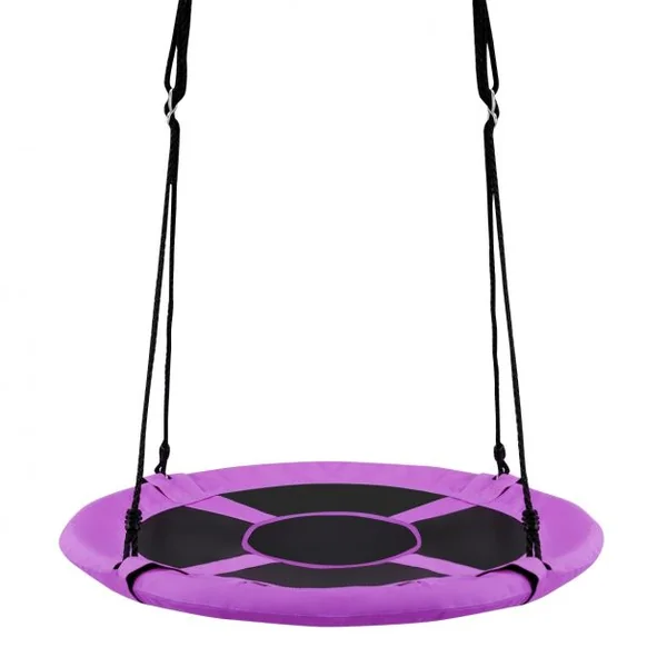 Balançoire Soucoupe 100 cm pour Intérieur et Extérieur Hauteur 100-180cm Capacité 150KG en Tissu Oxford et PP Violet