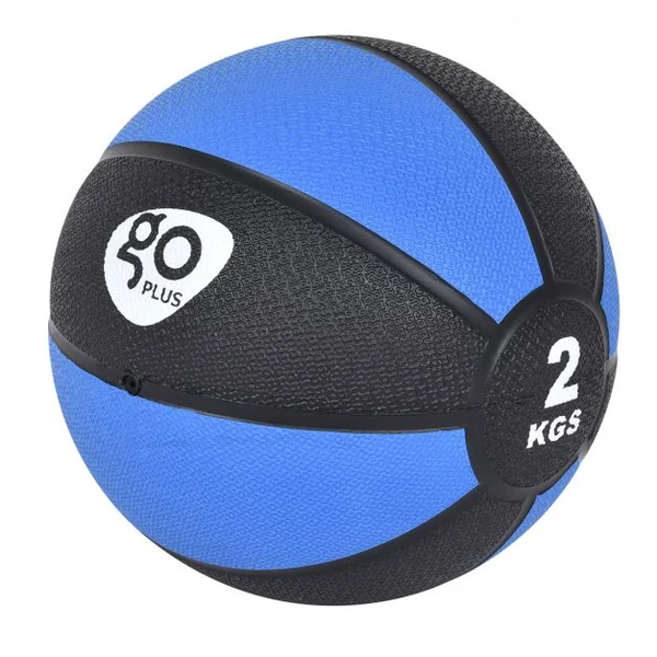 Balle d’exercice fitness yoga rééducation gymnastique Poids de 2 kg Diamètre 19,5 cm, Couleur noir/bleu