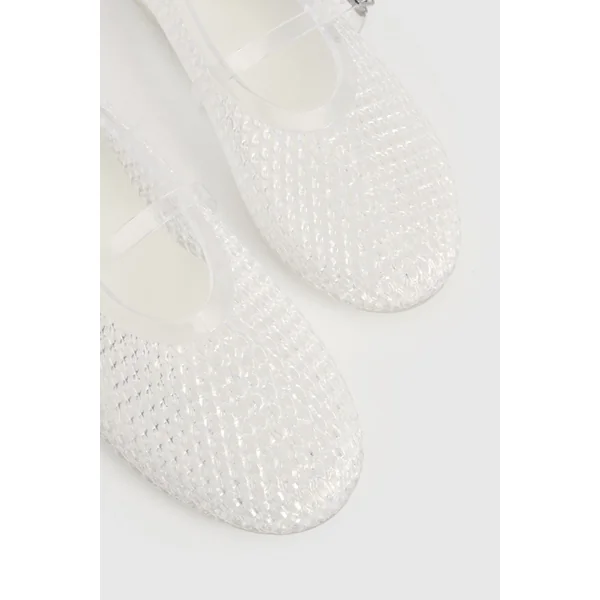 Ballerines Mary Jane En Plastique Transparent Avec Découpes
