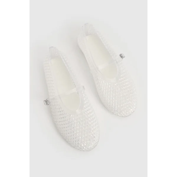 Ballerines Mary Jane En Plastique Transparent Avec Découpes