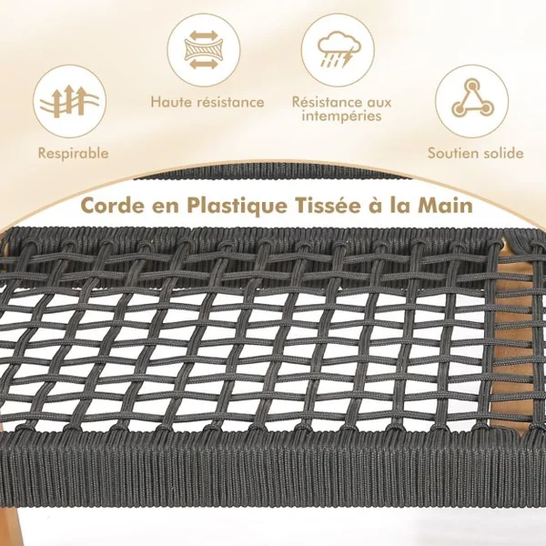 Banc de Jardin 2 Places en Bois d'Acacia avec Accoudoirs Dossier 118x63x90CM Banc d'Extérieur Toutes Saisons Charge 320KG