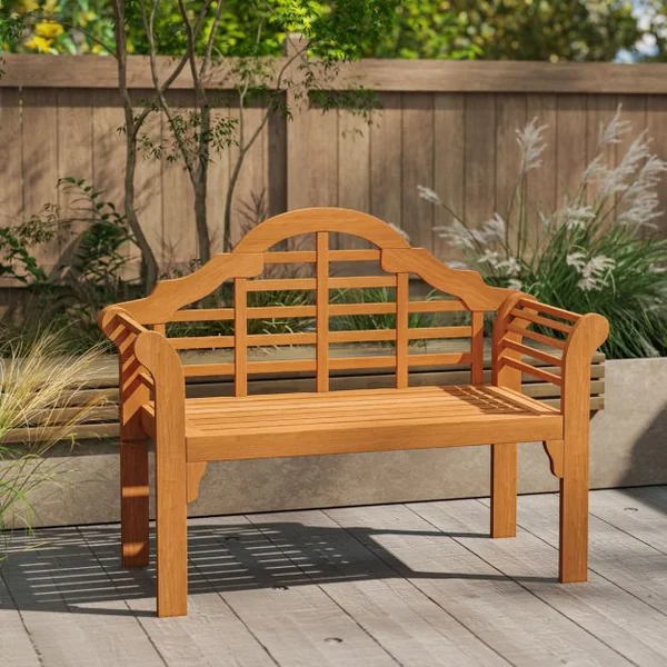 Banc de Jardin Pliable en Bois d'Acacia 2 Places 123x54x96CM Banquette de Jardin Extérieure pour Terrasse Cour Balcon