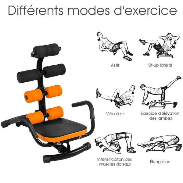 Banc de Musculation avec Dossier Réglable en 3 Positions Angle 100-180° Charge 100KG