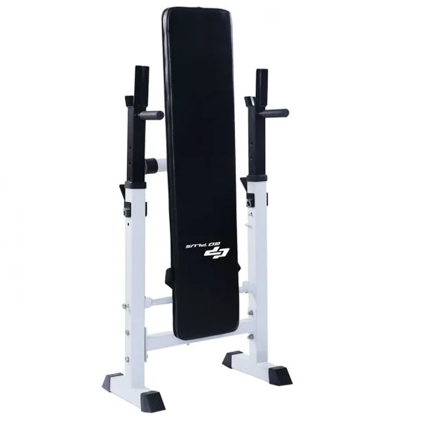 Banc de Musculation Pliable Réglable en 5 Hauteurs, Capacité 200 kg, en Acier, 116 x 55 x 111 cm, Noir et Blanc