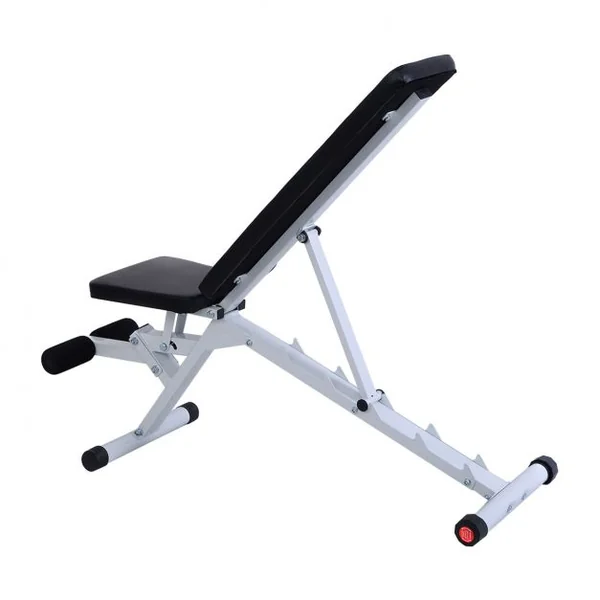 Banc de Musculation Réglable Pliable Inclinable avec Support de Barres pour Haltère et Station à Dips Capacité 100kg