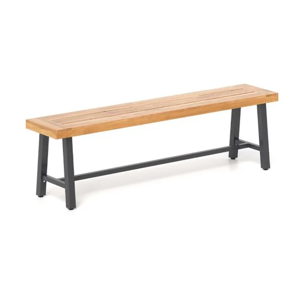 Banc/Lot de 2 Banc d'Extérieur En Bois d’Acacia de 160cm Banc de Terrasse pour 3 Personnes avec Capacité 360kg Banc Sans Dossier