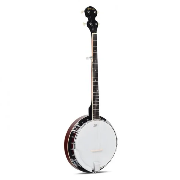 Banjo 5 Cordes 39’’ avec Accessoires Sac à Dos Ensemble de Cordes 24 Supports Réglables en Peau en Remo 335x105x97cm