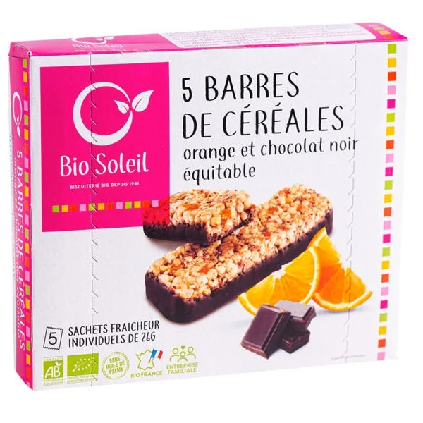 Barre céréale choco noir orange (5) 130g