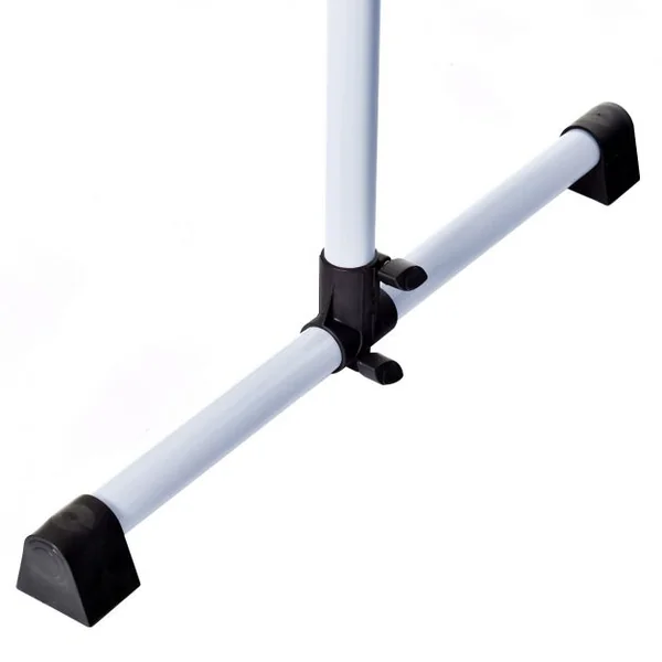 Barre de danse Classique Ballet Barre de danse Double Mobile Hauteur Réglable Tube en Fer, 120x118x71cm, Gris argenté