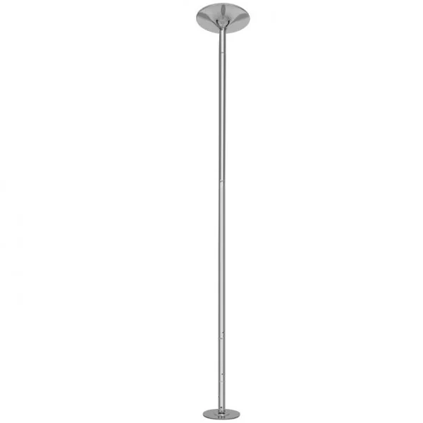Barre de Pole Danse Professionnelle Hauteur Réglable 2,23-2,74 m Dia. 45 mm Capacité 200 kg en Métal Chromé Argenté