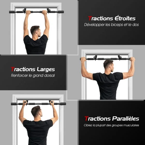 Barre de Traction de Porte Barre de Porte pour Cadres de Porte Barre d'Entraînement du Corps pour Salle de Sport Maison