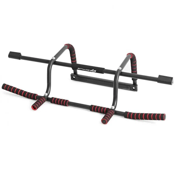 Barre de Traction Murale 6 en 1 Barre de Fitness Fixation avec Poignée en Mousse Capacité 150 Kg 100 X51x25,5cm Noir