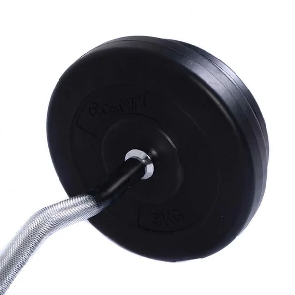 Barre d'Haltères Curl GOPLUS 1 barre acier et 8 Poids Ajustables remplis de Sable à l'Intérieur, Capacité 100kg, Noir
