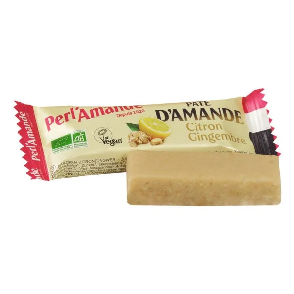 Barre pâte d'amande citron gingembre 25g