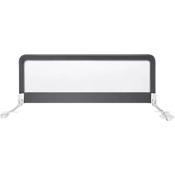 Barrière de Lit Bébé Sûre à Hauteur Ajustable avec Tissu en Maille Durable Ceinture de Fixation Gris