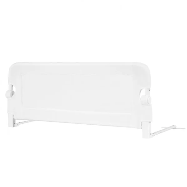 Barrière de Lit Pliable pour Bébé / Enfant Angle 0°-180° avec Mousse Souple en Tissu Oxford Fer PP 105x40x42cm Blanc