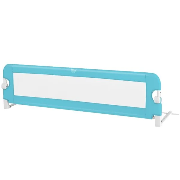 Barrière de Lit pour Enfant / Bébé 150 CM Maillage Rabattable et Portable Protection Bord de Lit Bleu