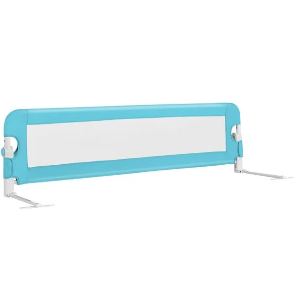 Barrière de Lit pour Enfant / Bébé 150 CM Maillage Rabattable et Portable Protection Bord de Lit Bleu
