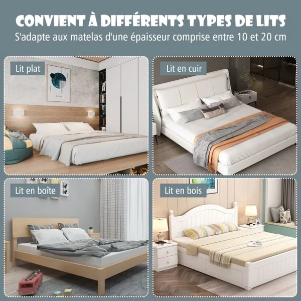 Barrière de Lit pour Enfant / Bébé 150 CM Maillage Rabattable et Portable Protection Bord de Lit Bleu