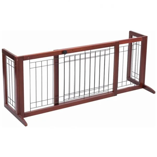Barrière de Sécurité Barrière Modulable Pliable pour Chien en Bois de Pin