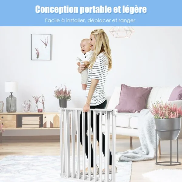 Barrière de Sécurité Enfant Bébé Grille de Protection Cheminée Pare-Feu de Cheminée Blanc