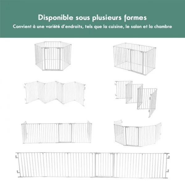 Barrière de Sécurité Grille de Protection Cheminée Blanc