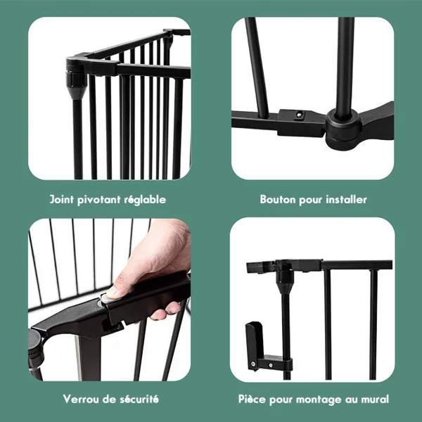 Barrière de Sécurité Grille de Protection Cheminée en Acier de Haute Qualité avec Porte