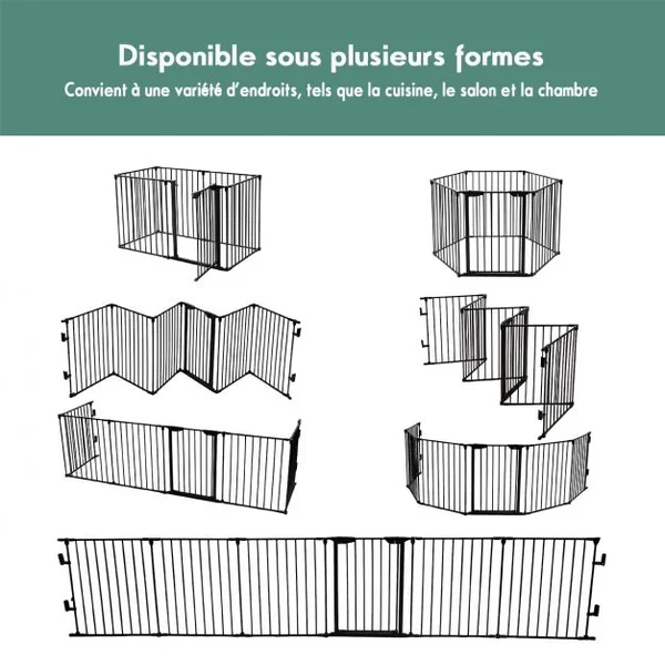 Barrière de Sécurité Grille de Protection Cheminée en Acier de Haute Qualité avec Porte