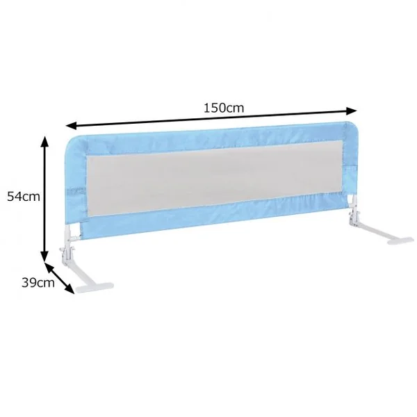 Barrière de Sécurité pour Lit de Bébé Barrière de Lit pour Bébé/Enfant 150 x 54cm Lavable et Pliable -Bleu