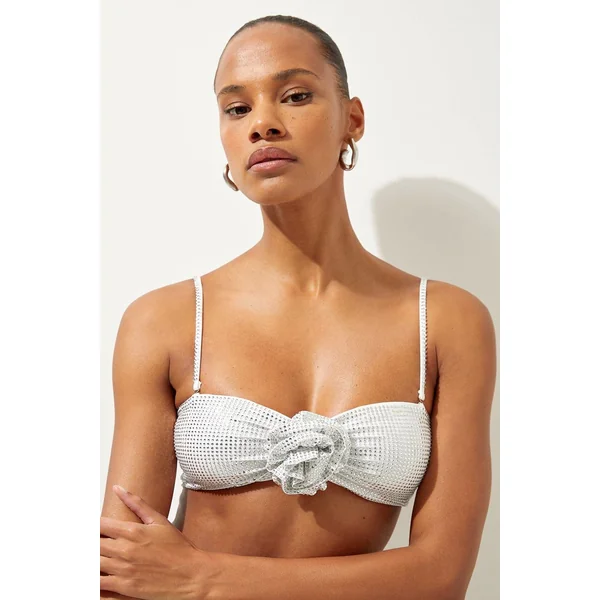 Bas de bikini orné à motif rosette premium