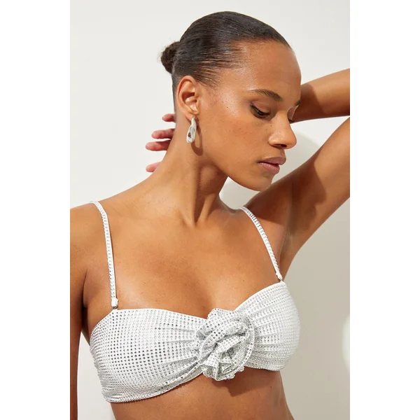 Bas de bikini orné à motif rosette premium