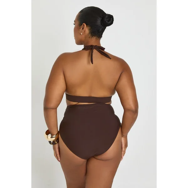 Bas De Bikini Taille Haute Grande Taille Avec Effet Ventre Plat Et Détail Cache-cœur