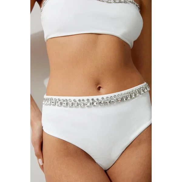 Bas de bikini taille haute ornés Premium