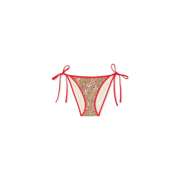 Bas de maillot de bain bikini à nouer à imprimé léopard et fleurs