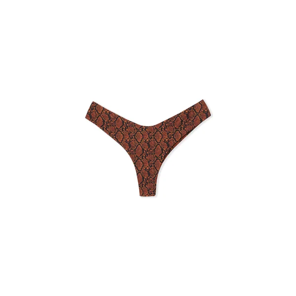 Bas de maillot de bain brésilien high leg à imprimé python
